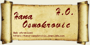 Hana Osmokrović vizit kartica